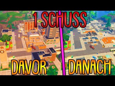 tilted towers mit nur 1 schuss komplett zerstort spielwiese modus fortnite battle royale - fortnite battle royale spielwiese