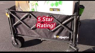 STOP HURTING YOUR BACK! BougeRV Electric Motor Driven FOLDABLE Utility Wagon and 133Wh Power Bank!