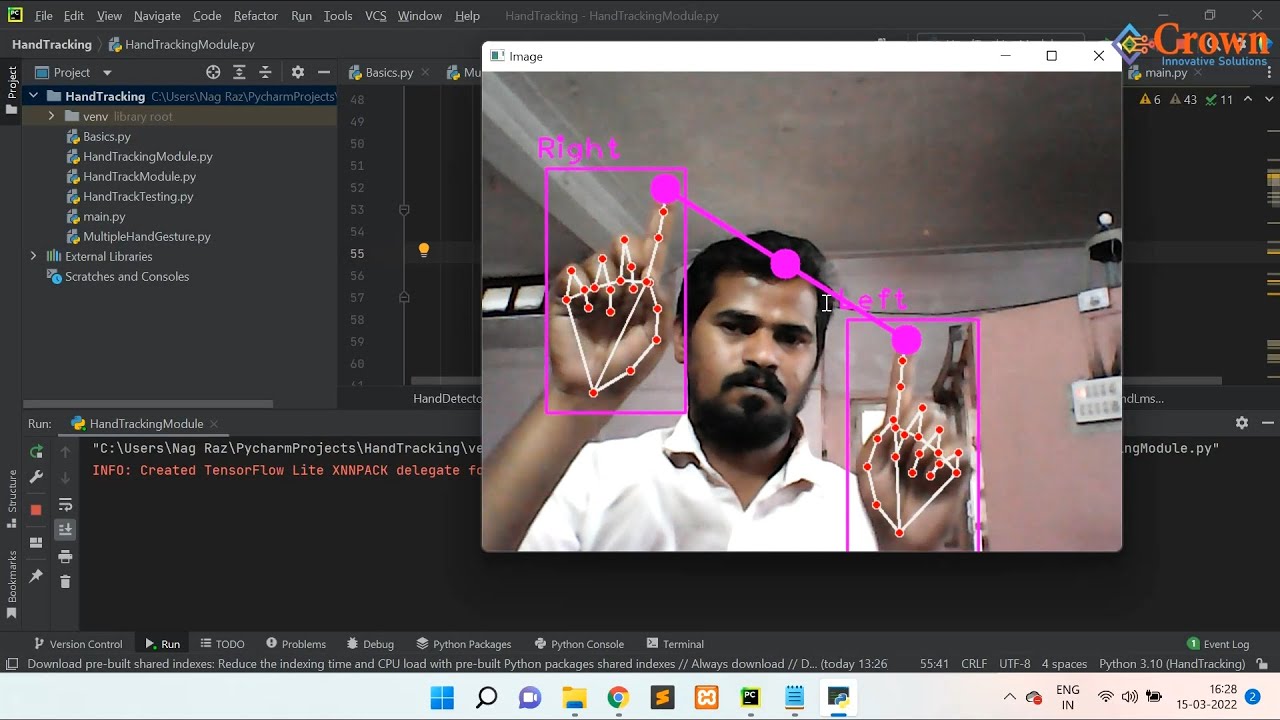 Multiple Hand Gesture Control Using OpenCV in Python | Crown Innovative Solutions