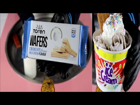 Ice cream roll made with milk wafer_#icecream #frozendessert