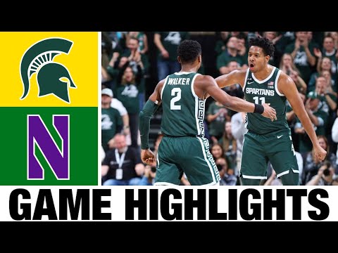 #12 Michigan State vs Northwestern Highlights | Men's Basketball | College Basketball 2025