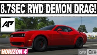 Forza Horizon 4 | Dodge Challenger Demon Drag Tune (RWD) | 8.747 Second 1/4Mile!