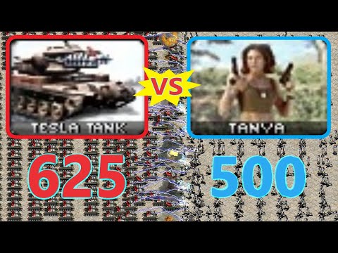 Tanya vs Tesla Tank - Same Cost - Red Alert 2