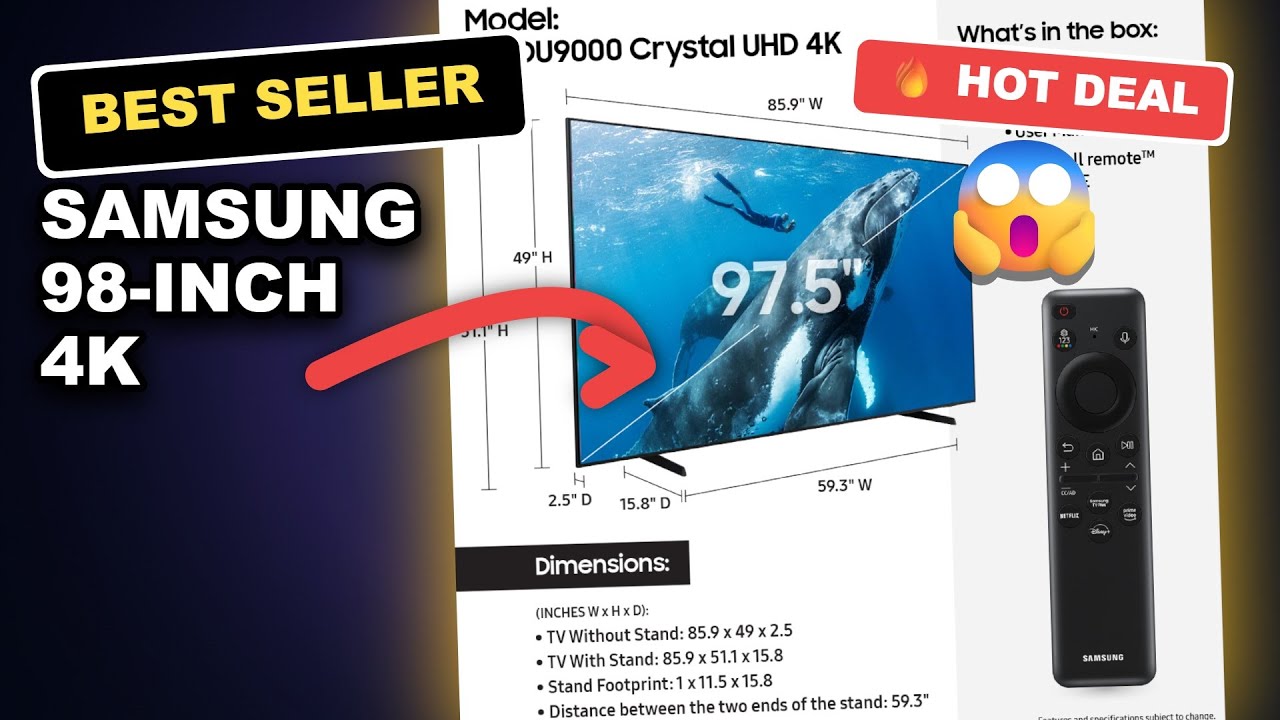SAMSUNG 98-inch 4K Crystal UHD DU9000 Review: Unmatched Picture Quality with Object Tracking Sound