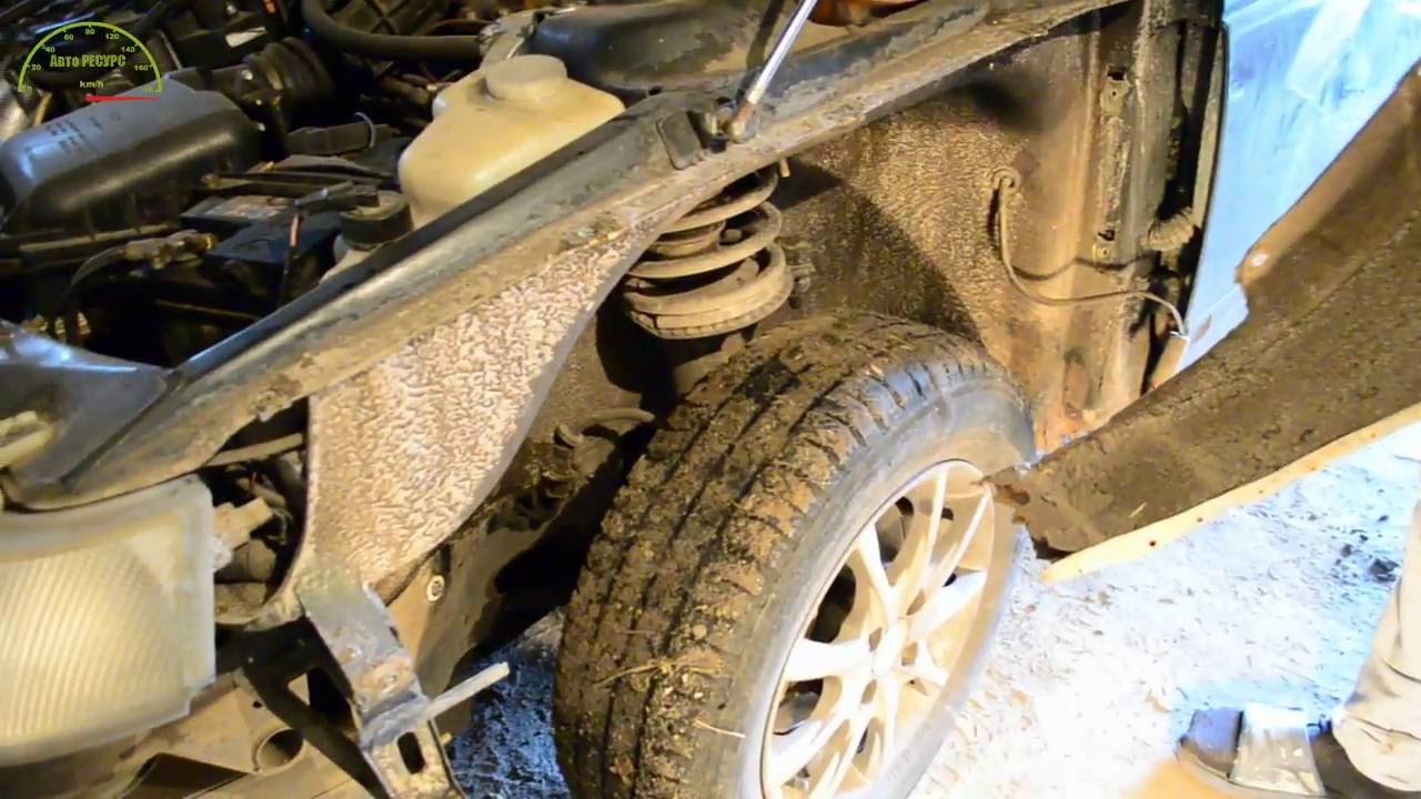 как снять переднее крыло на ваз 2112