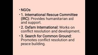 Theory and Practice of Peace Building part 9:Role of International Organizations and NGOs