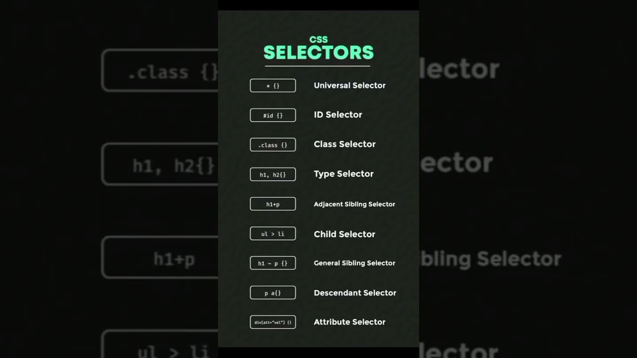 All CSS Selectors🤯🤯🤯 #coding