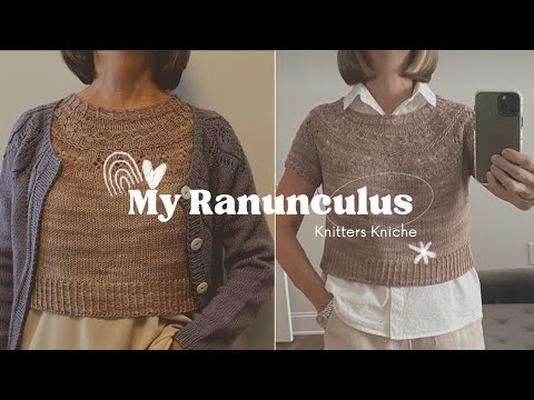 Knitters Kniche Episode 1 My First Ranunculus, Half and Half Triangle Wrap #ranunculus