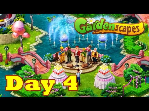 Gardenscapes New Area Complete Day 4 Movie Renovation Walkthrough HD | Android | Wedding Decoration