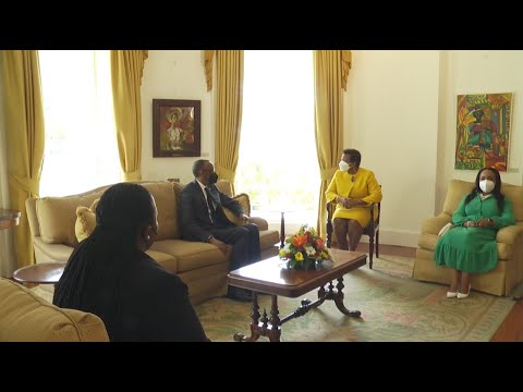 Rwandan President Paul Kagame pays courtesy call on President Dame Sandra Mason