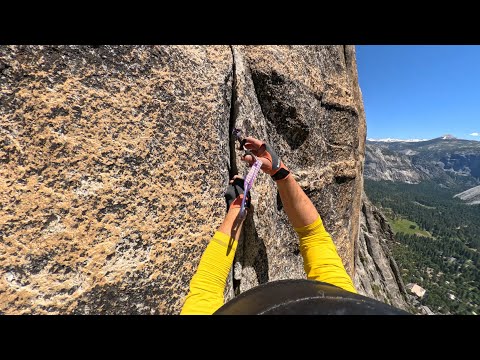 Lost Arrow Spire - Aid Climbing Pitch 5 - Great Cracks!