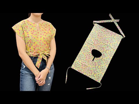 Beautiful wrap shirt cutting and sewing | easy DIY sewing top/shirt/blouse at home