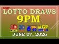 LOTTO RESULT 9PM DRAW ,  JUNE 07, 2026@LottoResultTV15K