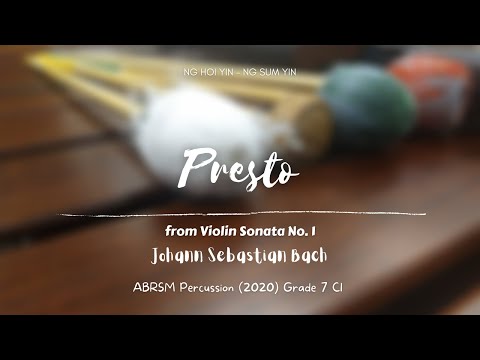 ABRSM Percussion 2020 Grade 7 C1 - Presto, from Violin Sonata No. 1, by Bach