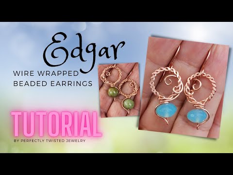 Easy Earrings for Spring!  Beaded Aqua Chalcedony Wire Wrapped Earrings TUTORIAL, Make these!