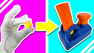 I DESTROYED 2 MARBLE RUNS With A CANNON!!!  + RAPID FIRE!!!  + SLOW MOTION!!!