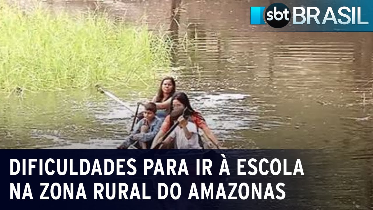 Crianças da zona rural do Amazonas enfrentam dificuldades para ir à escola | SBT Brasil (09/02/23)