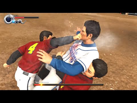 Yakuza 6: The Song of Life - Baseball Jingai Thunders Boss Fight (PS4 Pro)