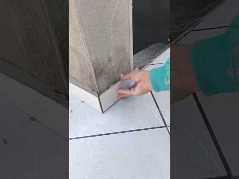 Installation of corner 45 ceramic tiles #tiles #construction #interiordesign #diy