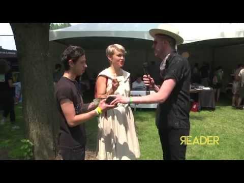 Perfect Pussy buying books at Pitchfork Music Festival