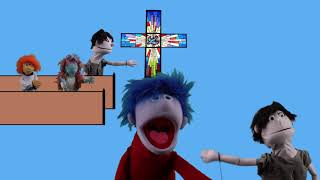 Puppets perform song Amen from Matthew West