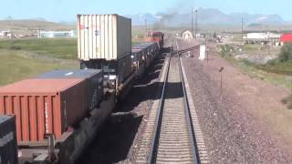 preview picture of video 'Amtrak Ride 2012: Amtrak 8 Meets BNSF 4566 West Intermodal'