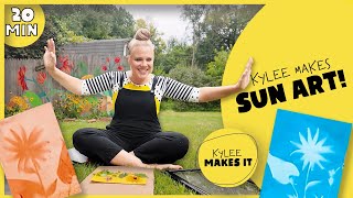 Kylee Makes Sun Art! | How to Make Sun Prints at Home | Easy Turmeric Cyanotype DIY for Kids