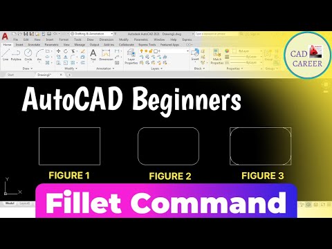 Fillet command in AutoCAD | how to use fillet command in AutoCAD | using fillet command in autocad