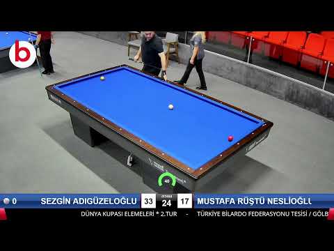 SEZGİN ADIGÜZELOĞLU & MUSTAFA RÜŞTÜ NESLİOĞLU Bilardo Maçı - DÜNYA KUPASI ELEMELERİ-2.TUR