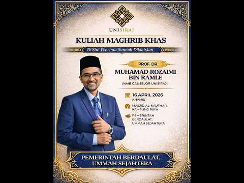 (🔴LIVE) 16-04-2026 Prof Dr Rozaimi Ramle: Pemerintahan Berdaulat, Ummah Sejahtera