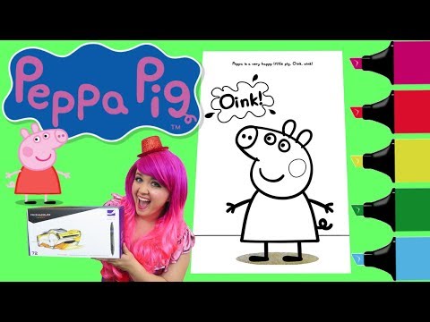 Coloring Peppa Pig Muddy Puddles Coloring Book Page Colored Markers Prismacolor | KiMMi THE CLOWN Video