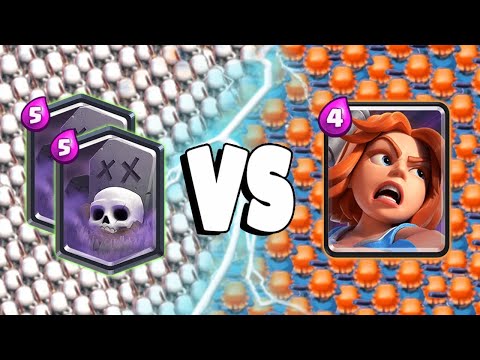 28 SKELETONS Vs VALKYRIE - Clash Royale Battle