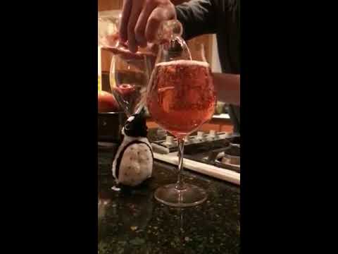 A Wine Bottle Fills a Riedel Oregon Pinot Noir Wine Glass