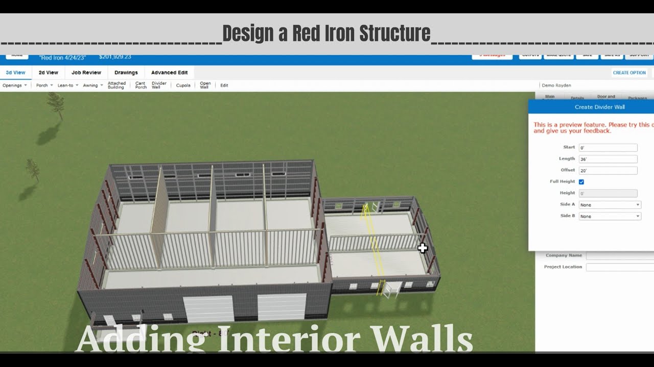Smartbuild for Red Iron All Steel Building- Design in 3D