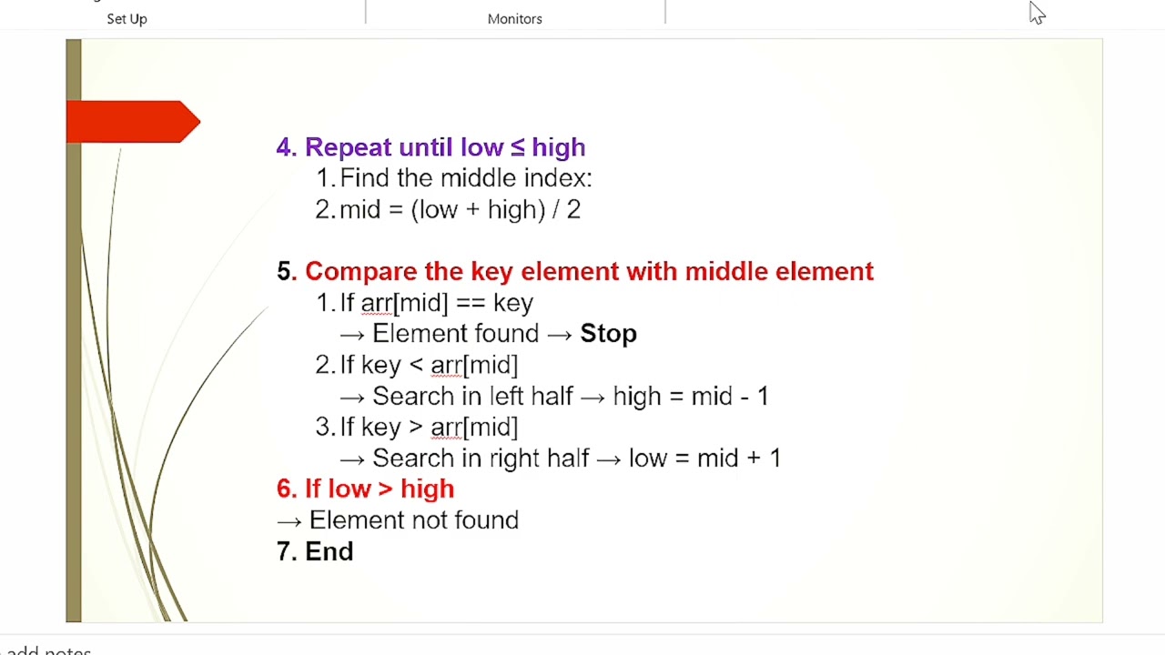Binary Search Program in java