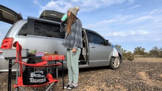 Minivan Camping in the Desert - Working on Van Projects & Finding a Special Treasure | Solo Van Life
