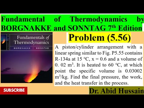Find P2, work, and heat transfer in the process |P-5.56| Fundamental of Thermodynamics by BORGNAKKE
