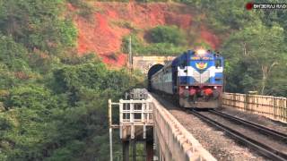 Konkan Railway: Trains Bursting out of Tunnels at MPS!