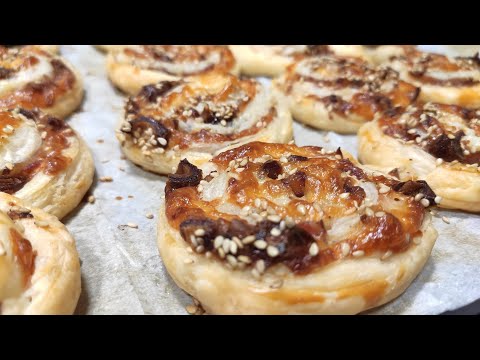 ROLLITOS de HOJALDRE, BACON, QUESO y DATILES/ Ideal para fiestas