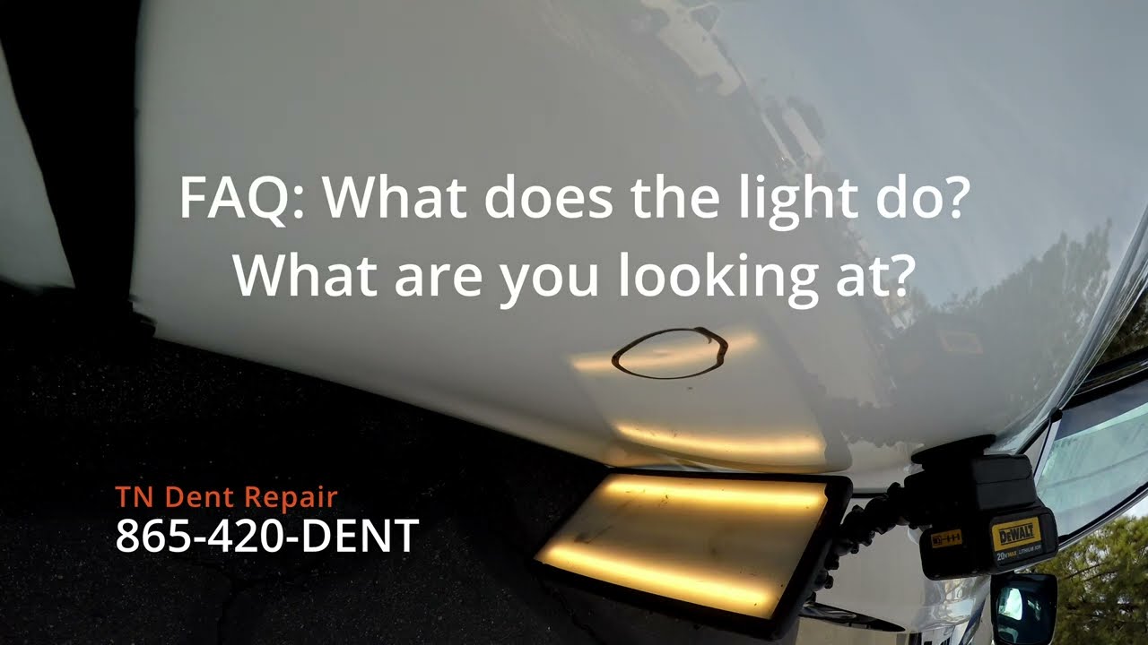 Thumbnail: what a PDR dent light reveals on a damaged panel
