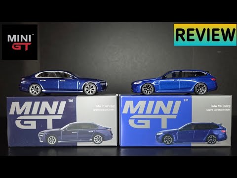 Feature Image thumbnail for the video blog New Wagon!  Mini GT - BMW M5 Touring Marina Bay Blue & BMW i7 xDrive60 Tanzanite Blue - REVIEW by  booster_diecast