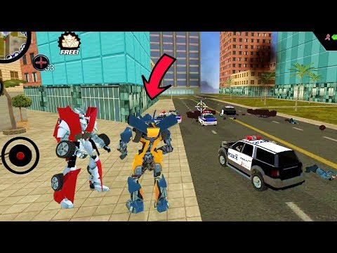 Robot Shark - (Furious Robot Car Fight Robot Car and Police) - Car Robot with Machine Gun - Gameplay