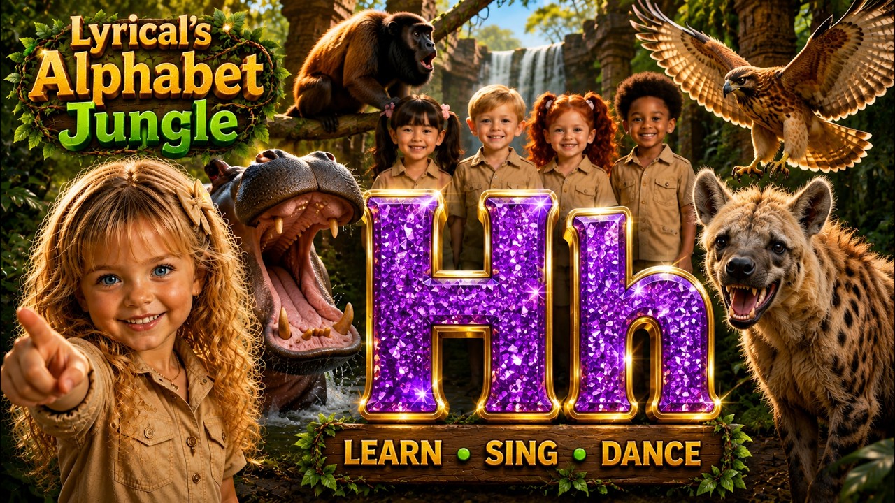 Lyrical’s Alphabet Jungle - The Letter H | Hippo, Hyena, Howler Monkey & Hawk | Kids ABC Learning