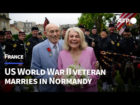 Normandy: A US veteran centurion and his fiance say “I do” | AFP