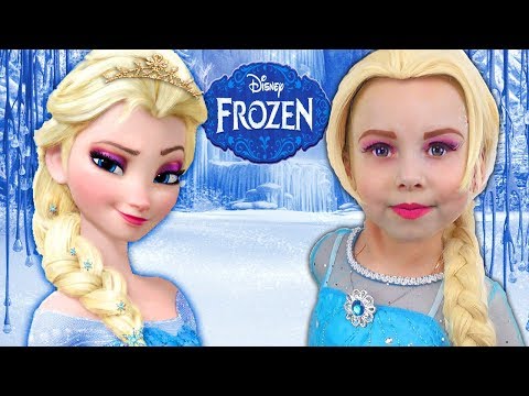 Alice Becames a FROZEN Elsa & Play with GIANT DOLL