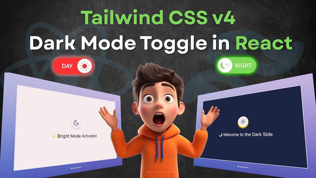 Tailwind CSS v4 Dark Mode Toggle Tutorial in ReactJS