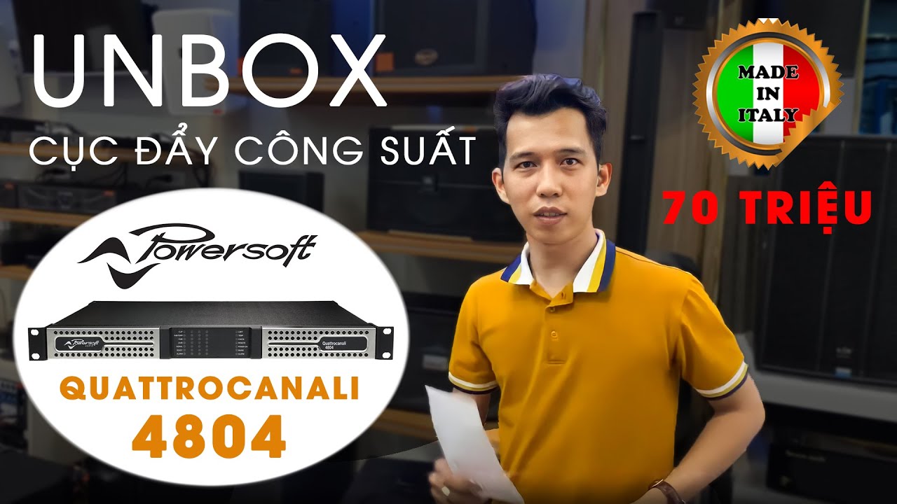 video Main Power Amply Powersoft Quattrocanali 4804 DSP+D chính hãng 0