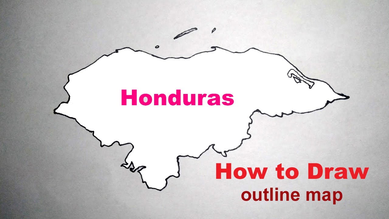 How to draw map of Honduras || Honduras outline map