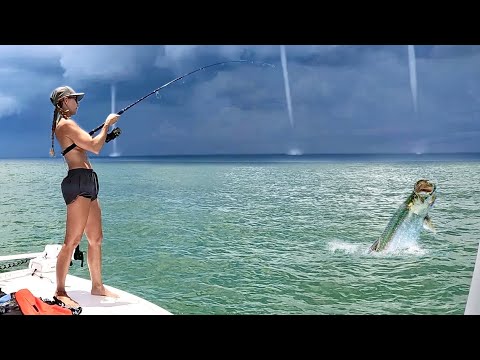 Hooked a GIANT, Fled Waterspouts and Cooking Fish Tacos!