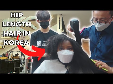 BLACK GIRL GETS LONG HAIR DONE IN KOREA | Shocking...